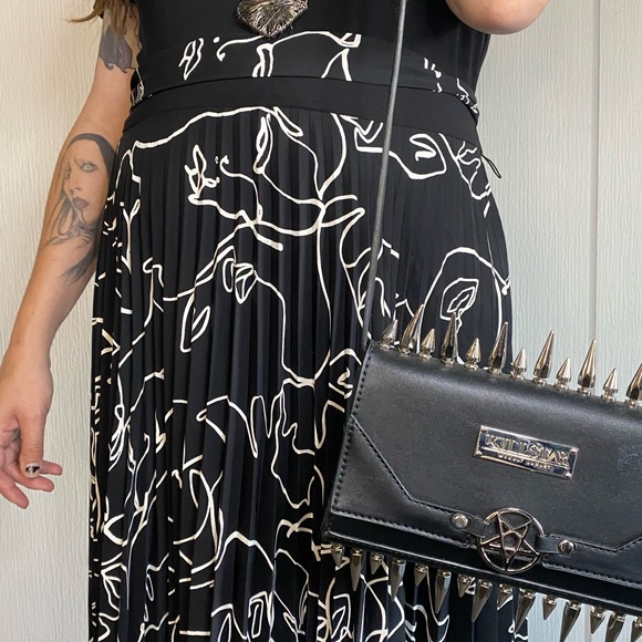 VTG Designer Black and White Abstract Print Dress - Picture 2 of 5